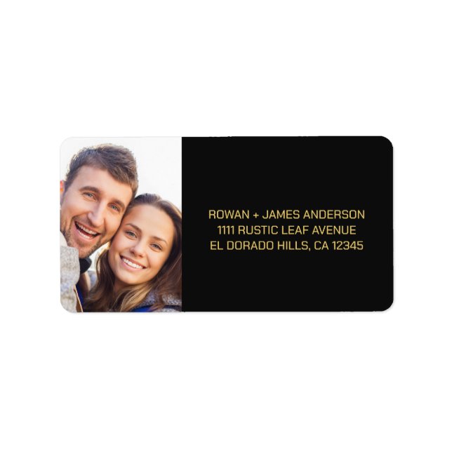 Etiqueta de Endereço de Casamento com Monograma Pr (Frente)