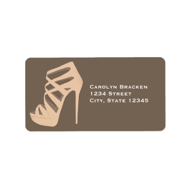 Etiqueta de Endereço de Casamento de Calçado Chic  (Frente)