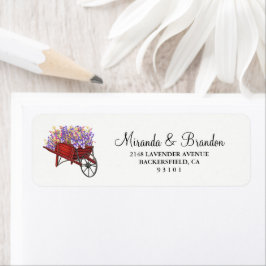 Etiqueta de Endereço de Casamento de Lavanda Flora