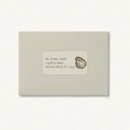 Etiqueta de Endereço de Casamento de Oyster Shells
