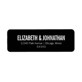 Etiqueta de Endereço de Casamento de Tipografia Si