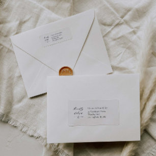 Etiqueta de endereço de casamento elegante com cal