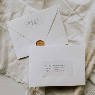 Etiqueta de endereço de casamento elegante com cal