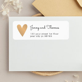 Etiqueta de Endereço de Casamento Elegante com Cor