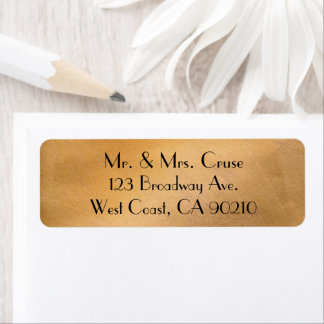 Etiqueta de Endereço de Casamento em Rose Gold com