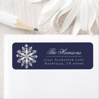 Etiqueta de Endereço de Casamento Floco de Neve Mi