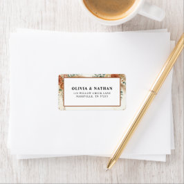 Etiqueta de Endereço de Casamento Floral Boho Pamp