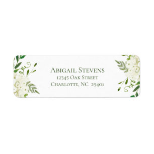 Etiqueta de Endereço de Casamento Floral de Hortên
