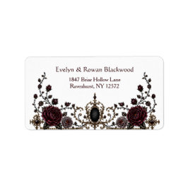 Etiqueta de Endereço de Casamento Floral Gótico Vi