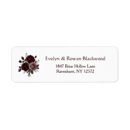 Etiqueta de Endereço de Casamento Floral Gótico Vi