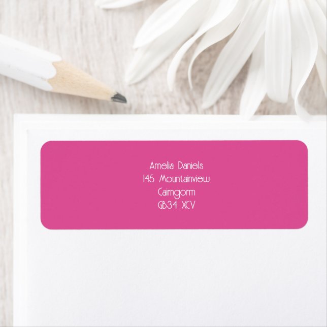 Etiqueta de Endereço de Casamento Moderna Rosa e B (Insitu)