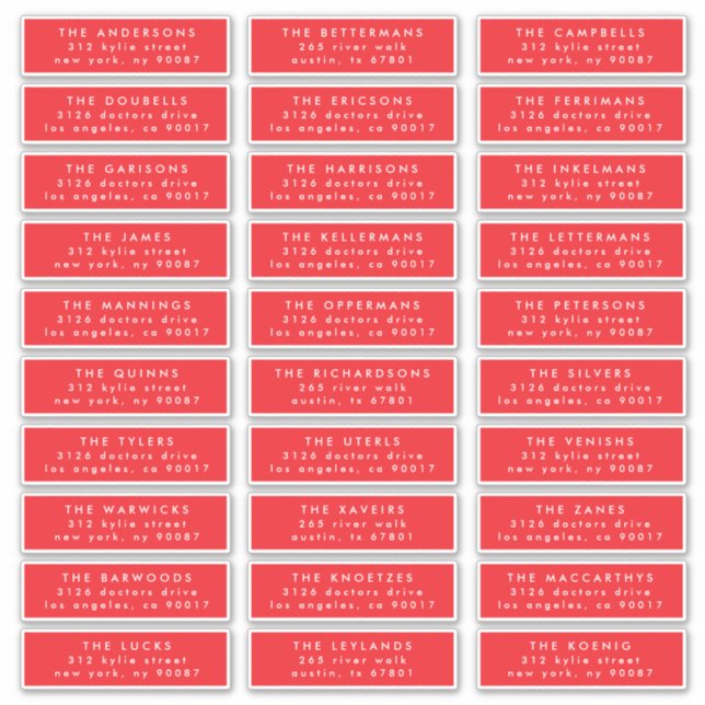 etiqueta de endereço de convidado de envelope verm (Frente)