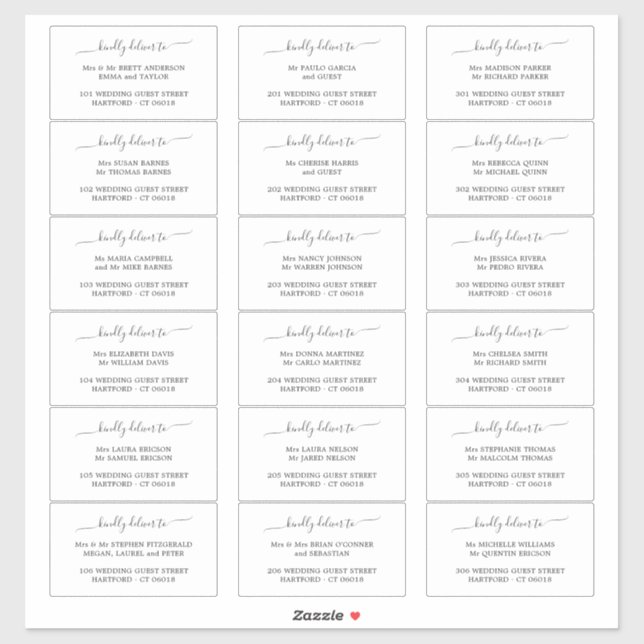 Etiqueta De Endereço De Convidado do Elegante (Folha)