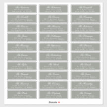 Etiqueta de Endereço de Convidado Verde Clássico d