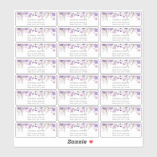 Etiqueta de endereço de convidados de flores silve