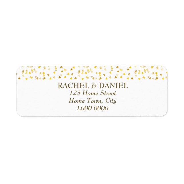 Etiqueta de Endereço de Corações do ouro (Frente)