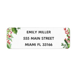 Etiqueta de Endereço de Cores Aquáticas Botânicas