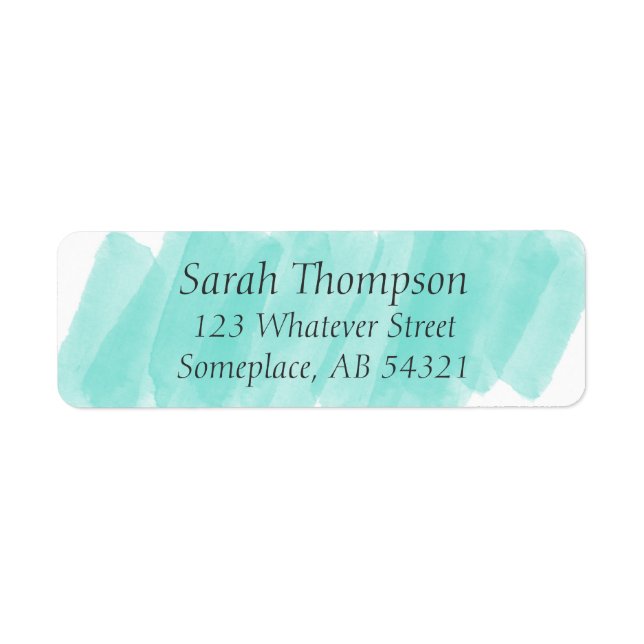 Etiqueta de Endereço de Devolução Aqua Verde (Frente)