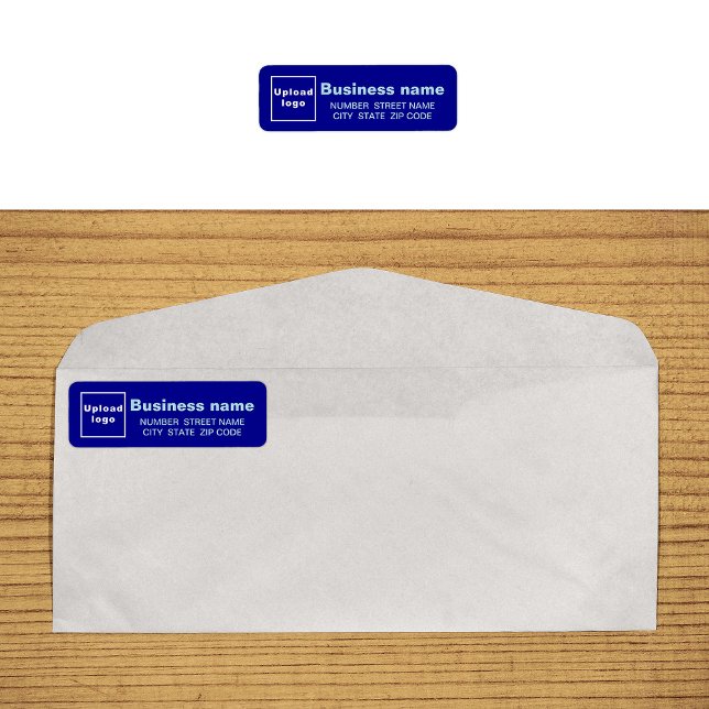 Etiqueta de Endereço de Devolução Azul para Negóci (Blue business return address label on envelope)