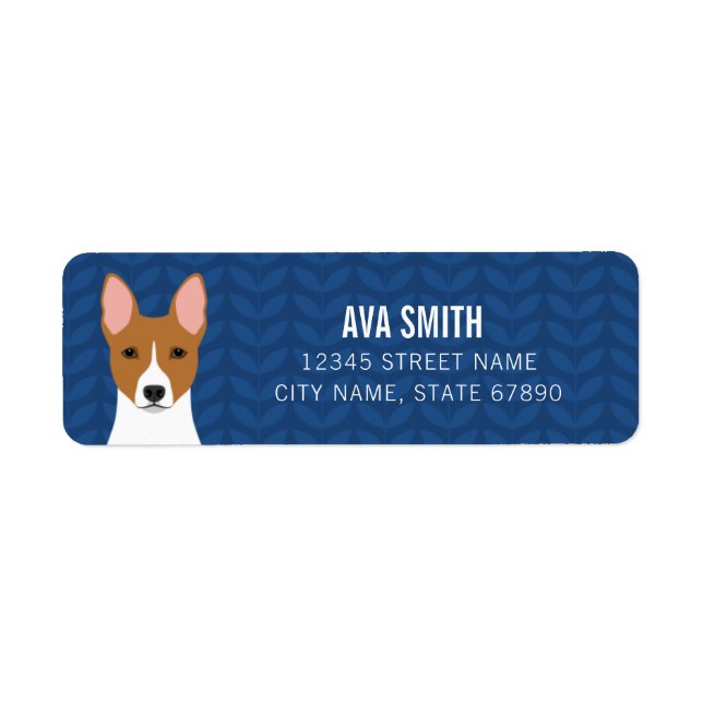 Etiqueta de Endereço de Devolução Basenji (Frente)