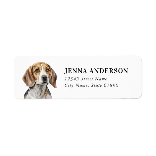 Etiqueta de Endereço de Devolução Beagle (Frente)