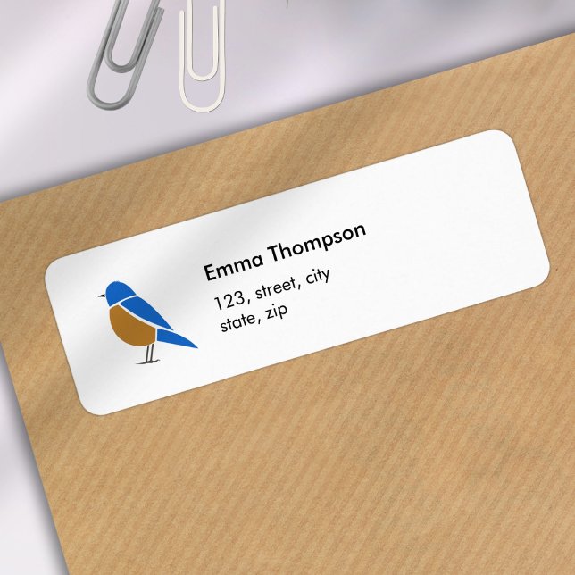 Etiqueta de Endereço de Devolução Bluebird Ilustra (Criador carregado)