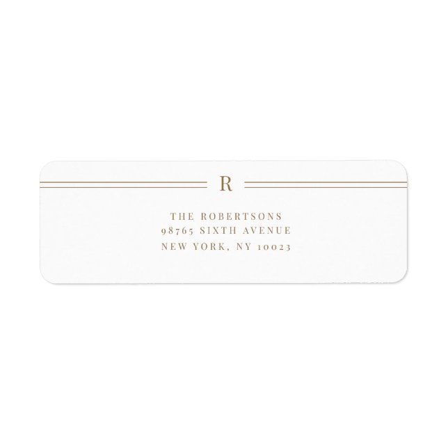 Etiqueta de Endereço de Devolução Clássica Inicial (Frente)