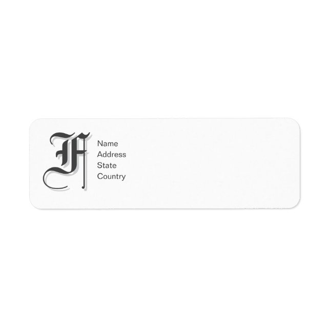 Etiqueta de Endereço de Devolução com Monograma Pe (Frente)