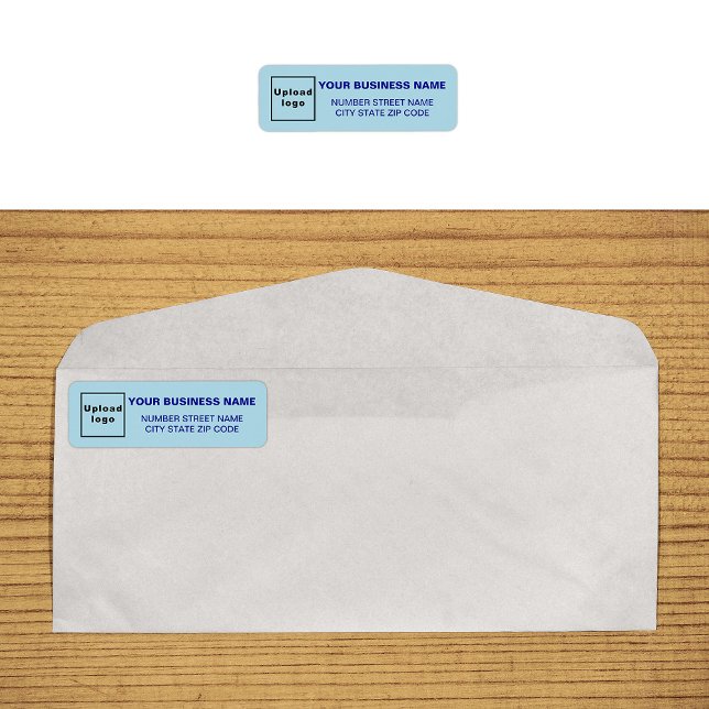 Etiqueta de Endereço de Devolução Comercial Azul M (Monochrome blue return address label on envelope)