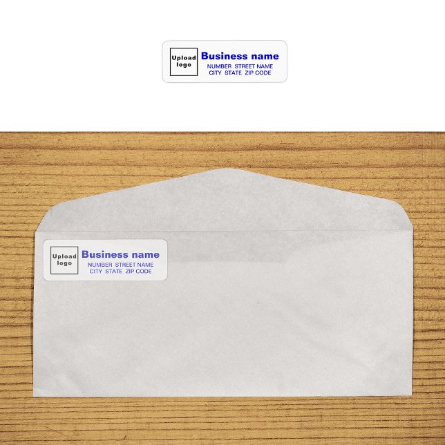 Etiqueta de Endereço de Devolução Comercial com Te (Return address label in blue text on envelope)