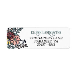 Etiqueta de Endereço de Devolução das Flores de Ja