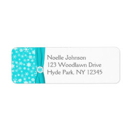 Etiqueta de Endereço de Devolução de Aqua, Cinza, 