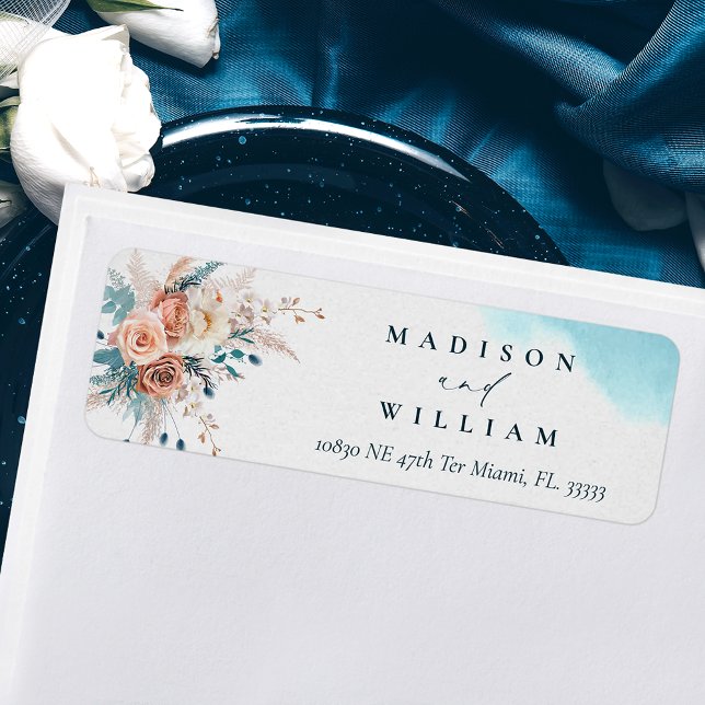 Etiqueta de Endereço de Devolução de Aquarelas da  (Criador carregado)