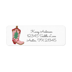 Etiqueta de Endereço de Devolução de Bota de Natal