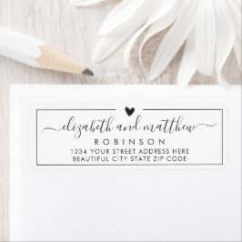 Etiqueta de Endereço de Devolução de Casamento Chi