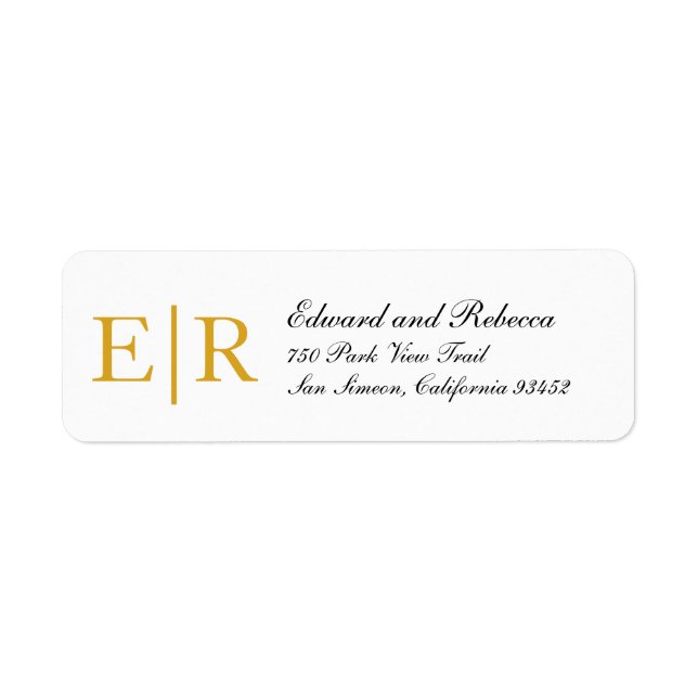 Etiqueta de Endereço de Devolução de Casamento com (Frente)