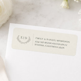 Etiqueta de Endereço de Devolução de Casamento com