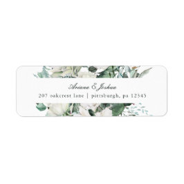 Etiqueta de Endereço de Devolução de Casamento Flo