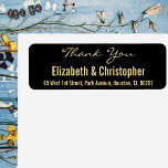 Etiqueta de Endereço de Devolução de Casamento Per<br><div class="desc">Crie sua própria etiqueta personalizada, personalizada, simples, elegante, preto moderno e ouro amarelo, obrigado anotar a etiqueta de endereço de retorno. Basta inserir os nomes da noiva e do noivo / esposa e marido, e o endereço. Obrigado elegante você devolve etiquetas de endereço para uso no casamento, casamento aniversário, aniversário,...</div>