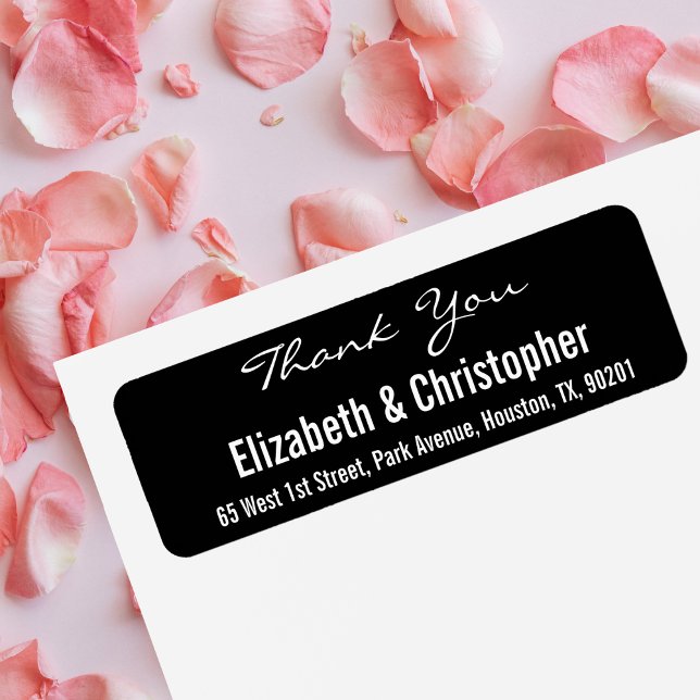 Etiqueta de Endereço de Devolução de Casamento Per (Custom Wedding Thank You Return Address Label)