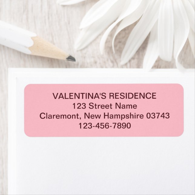 Etiqueta de Endereço de Devolução de Casamento Ros (Insitu)