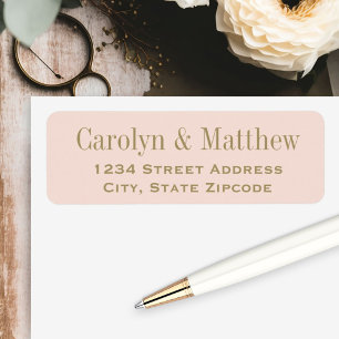 Etiqueta de Endereço de Devolução de Casamento Ros