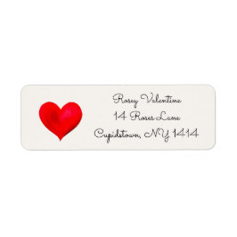 Etiqueta de Endereço de Devolução de Coração Verme