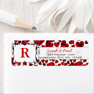 Etiqueta de Endereço de Devolução de Corações e Ro