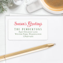 Etiqueta de Endereço de Devolução de Feriado de Sa