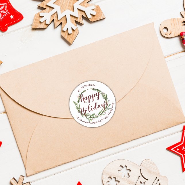 Etiqueta de Endereço de Devolução de Feriados Feli (Criador carregado)