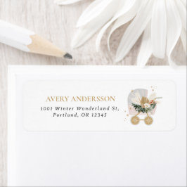 Etiqueta de Endereço de Devolução de Flocos de Nev