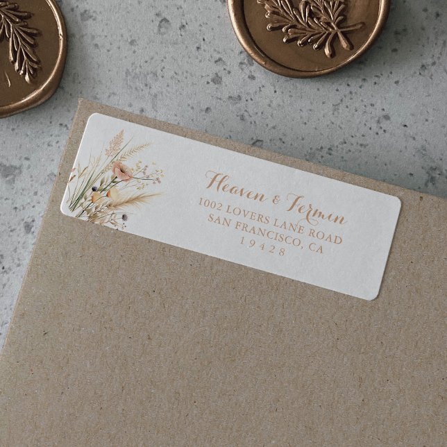 Etiqueta de Endereço de Devolução de Floral Selvag (Criador carregado)