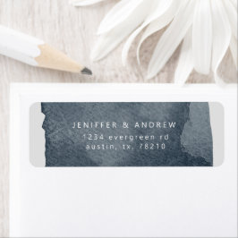 etiqueta de endereço de devolução de lavagem azul 