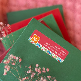 Etiqueta de Endereço de Devolução de Na moda Monog